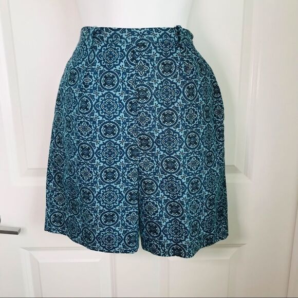 Vintage Paisley Geometric Bermuda Shorts Blue Size Small - Picture 11 of 11